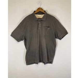 Rugged RedHead‎ Brand Co Mens XL Brown Slub Knit Pocket Polo Shirt Short Sleeve
